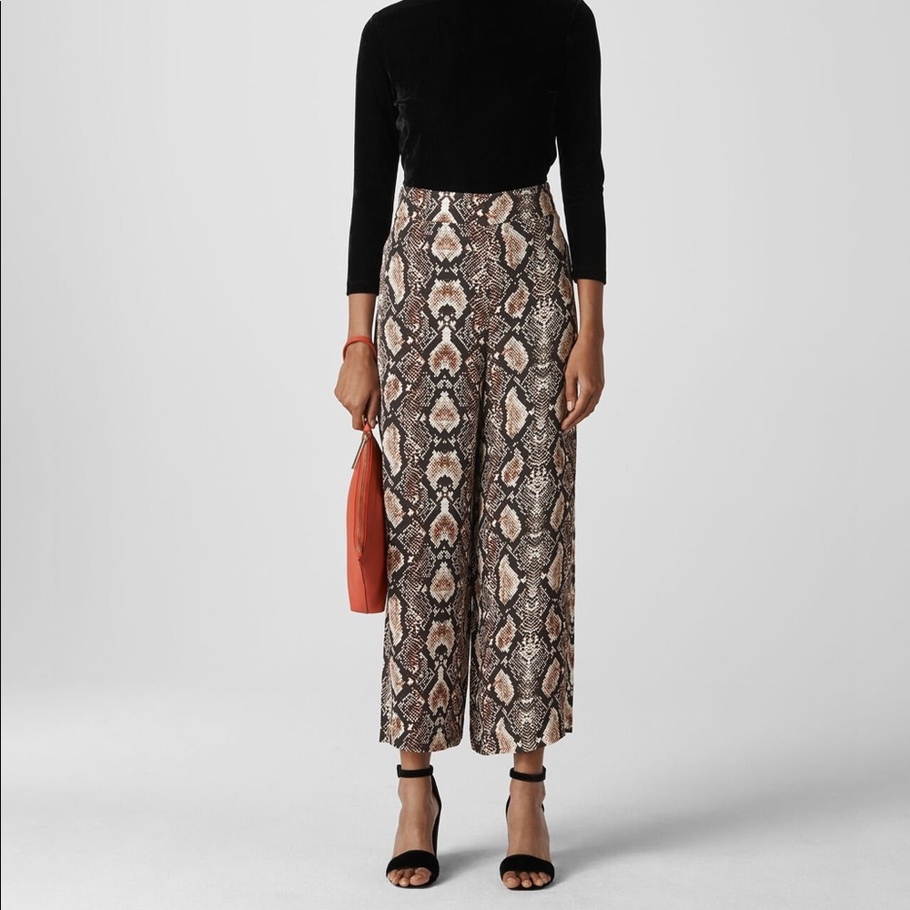 Whistles wide leg snake print trouser